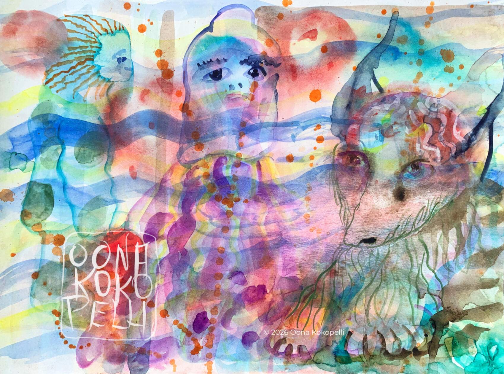 I dance with the wild. "The Beauty and the Wild" is part of my Rituals of Light watercolor series — painted spontaneously at the water's edge, in real time. Some paintings arrive gently. This one didn't.