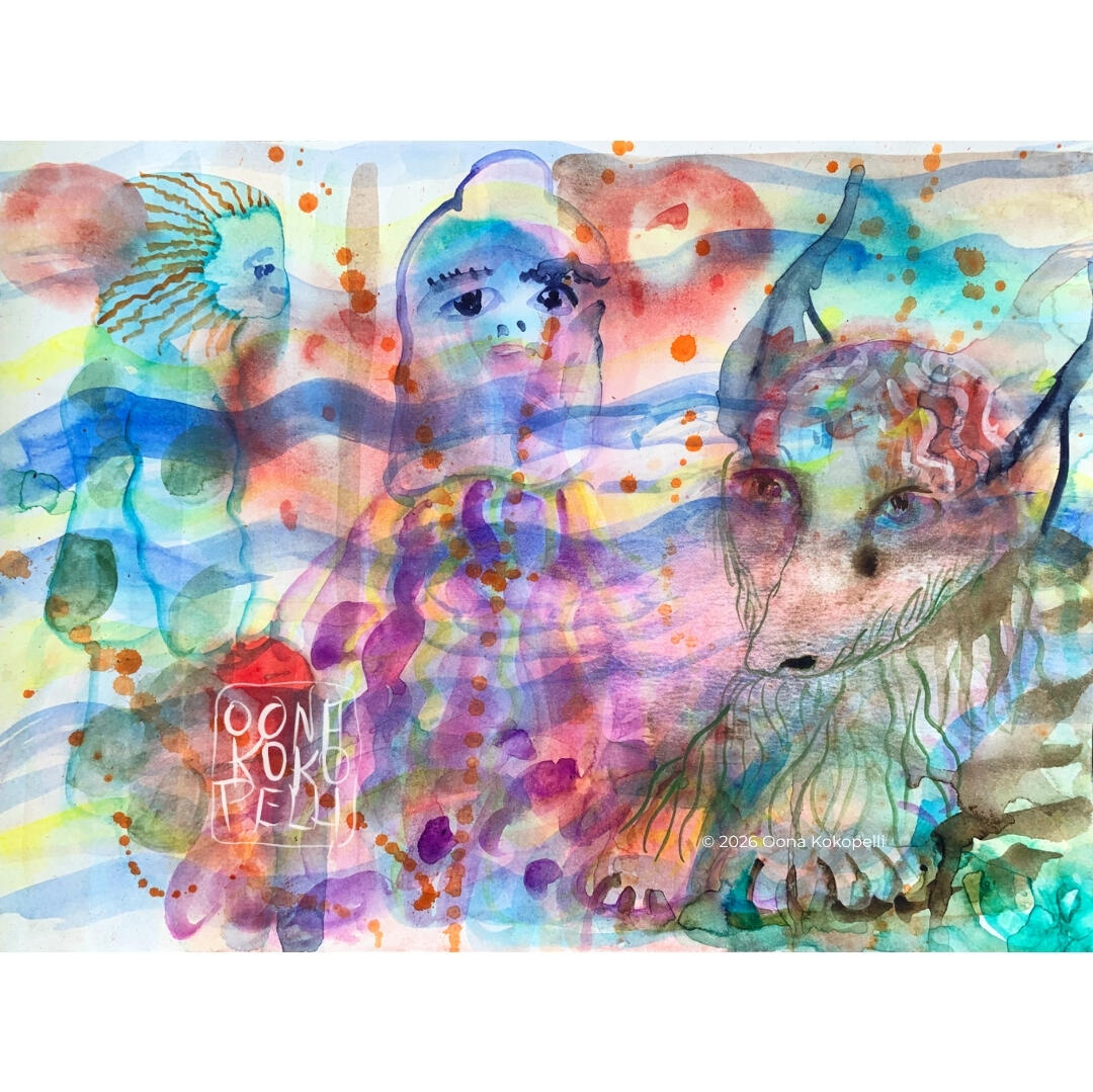 I dance with the wild. "The Beauty and the Wild" is part of my Rituals of Light watercolor series — painted spontaneously at the water's edge, in real time. Some paintings arrive gently. This one didn't.
