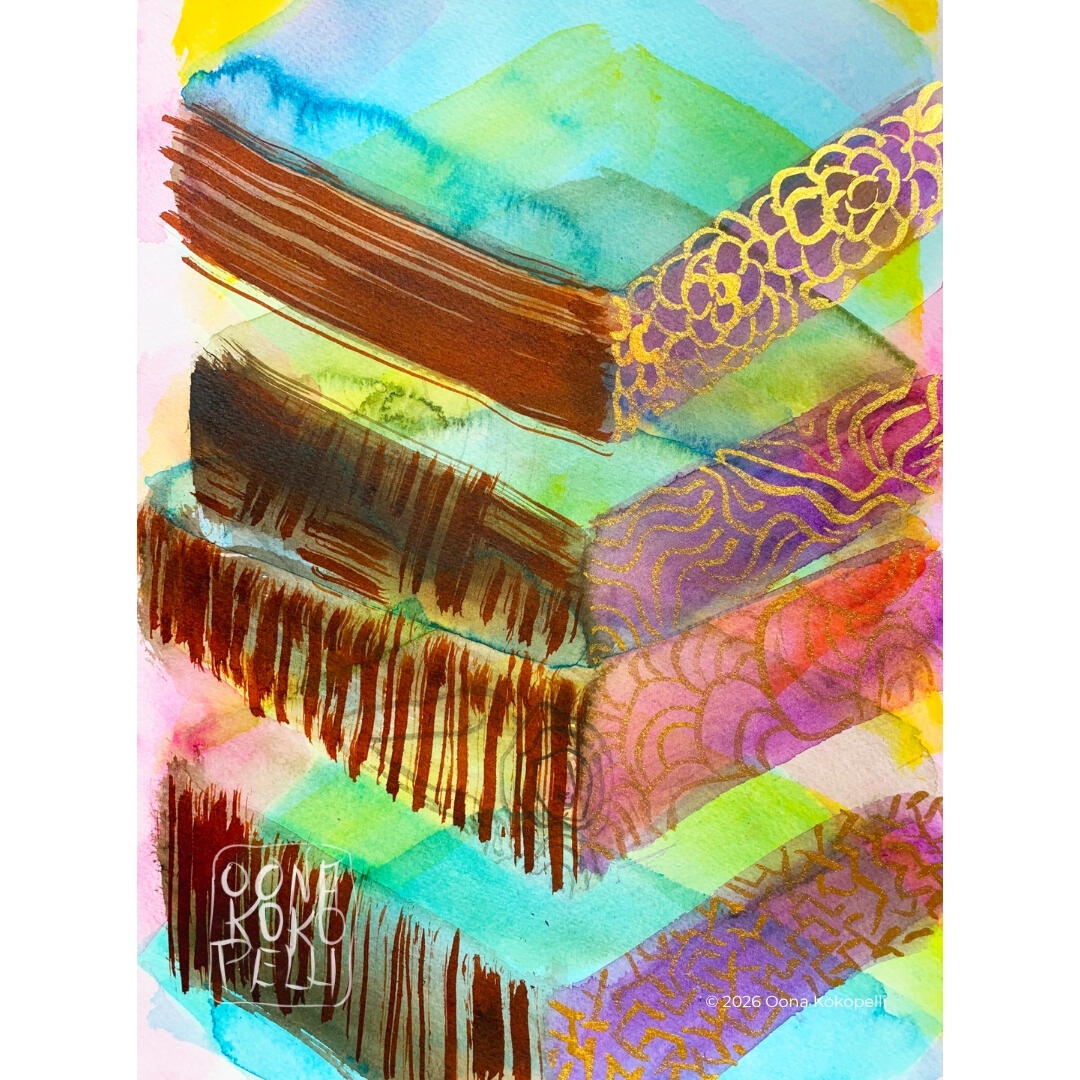 Watch Me Paint in the Fog - THE MYSTERIOUS CASKETS, an abstract 3D painting with colorful patterns emerged.